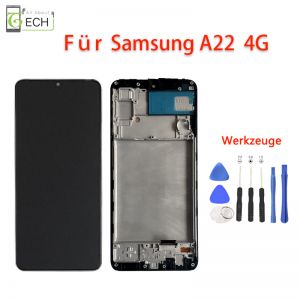Für Samsung Galaxy A22 4G SM-A225F LCD Display mit Rahmen Touchscreen Bildschirm