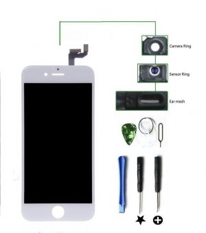 Für iPhone 6 4,7 Retina Weiß LCD Display Touchscreen mit Werkzeug und Schutzglas
